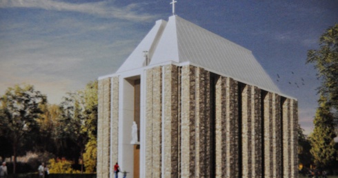 Bryła nowego kościoła zbudowana będzie z filarów z kamienia polnego.