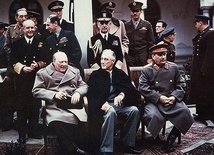 Winston Churchill, Franklin D. Roosevelt i Józef Stalin w Jałcie.