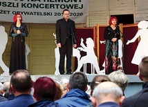 ▲	Na scenie w Bażantarni zaprezentowali się Marta Masłowska, Beata Przewłocka i Marcin Tomasik.