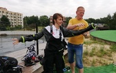 Justyna Stolfik - Binda próbuje swoich sił w nurkowaniu