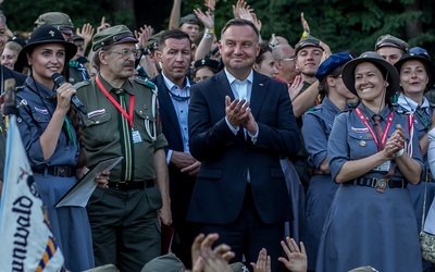 Prezydent RP odwiedził harcerzy w Gietrzwałdzie