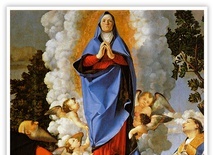 Lorenzo LottoWniebowzięcie Maryi ze św. Antonim Opatem i św. Ludwikiem z Tuluzy olej na desce, 1506katedra Santa Maria Assunta Asolo (Włochy)