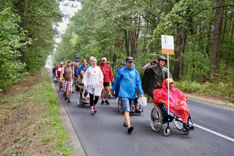 Grupa biało-brązowa w drodze na Jasną Górę