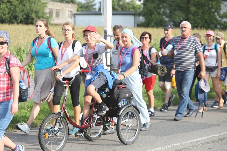 28. Pielgrzymka Cieszyńska 2019 na trasie - w Bziu Zameckim