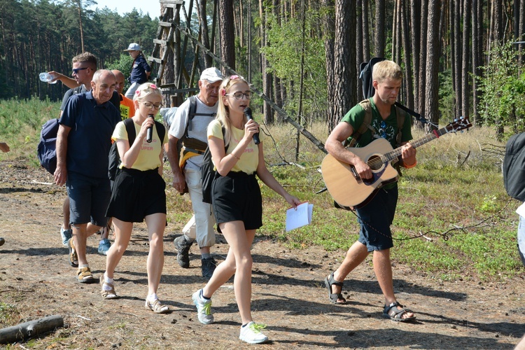 Pielgrzymi na leśnych ścieżkach