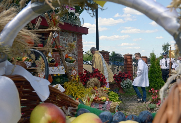 Podczas uroczystości dziękowano za tegoroczne zbiory pól i sadów.