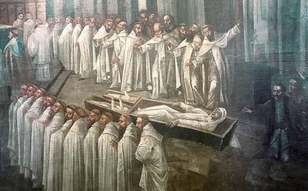 Obraz z XVII w. pokazujący wskrzeszenie rodziny Marcina Lanio.