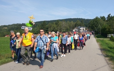 Bocheńska pielgrzymka do Pasierbca w 2017 roku. Tuż przed Sumą.