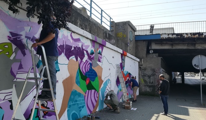Katowice mają nowy mural, ale stworzony przez "starą" ekipę artystów ze Szwecji [ZDJĘCIA]