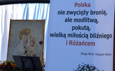 Koronowany obraz Matki Bożej Różańcowej z sanktuarium w Wysokim Kole.