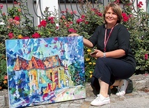 Artystki z Białorusi zachwyciły się trzebnicką świątynią. Natalya Karzhitskaya ukazała ją pełną barw i światła.
