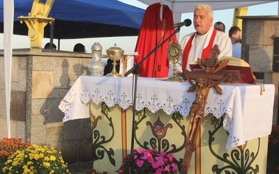 Witając zgromadzonych pod krzyżem w Starej Wsi ks. kan. Grzegorz Then przypominał o wielowiekowej czci, jaką tutejsi wierni otaczają krzyż.