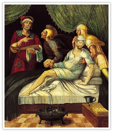 Juan Correa de Vivar "Cud świętych Kosmy i Damiana", olej na płótnie, 1540–1560, Muzeum Nawarry, Pampeluna