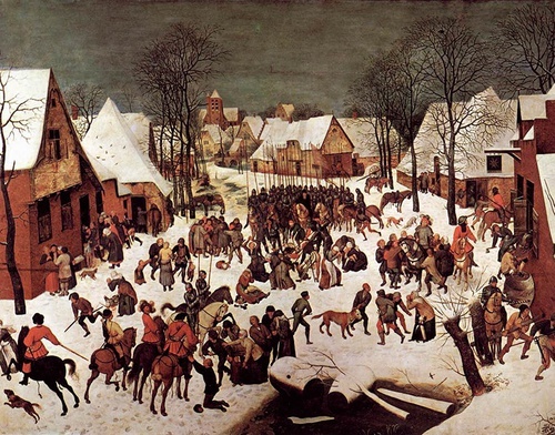 Pieter Bruegel Starszy „Rzeź niewiniątek”. Na obrazach Bruegla, podobnie jak w książkach Braudela, życie zwykłych ludzi jest równie ważne jak dzieje królów.