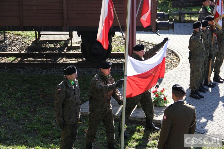 Uroczystości przy pomniku Ofiar Ludobójstwa w Zielonej Górze (Łężyca)