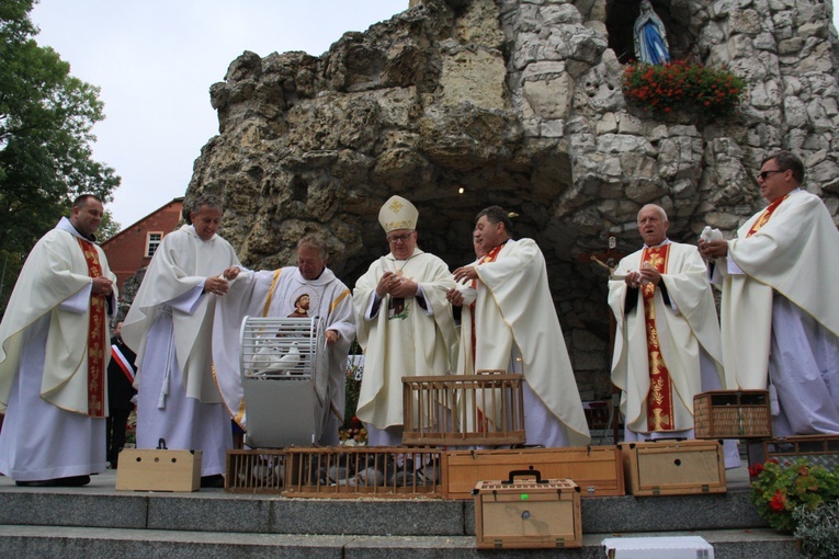 Pielgrzymka hodowców gołębi i orkiestr kalwaryjskich