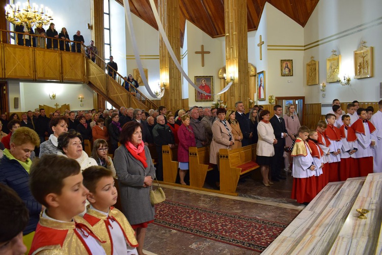 Poświęcenie kościoła w Brzezinach Stojeszyńskich. 