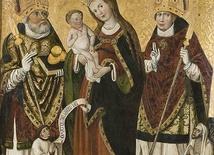 „Matka Boska z Dzieciątkiem i świętymi biskupami Mikołajem i Stanisławem”, obraz z ołtarza kościoła w Bejscach, ok. 1520–1530, obecnie w zbiorach MNK.