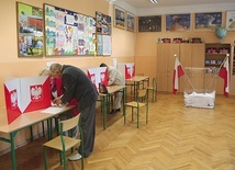 ▲	Lokal wyborczy  w Rybniku-Niewiadomiu.
