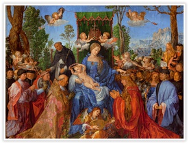 Albrecht Dürer "Święto Różańcowe", olej na desce, 1506 r. Galeria Narodowa, Praga