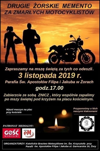 Żory. Motocykliści modlą się za zmarłych kolegów