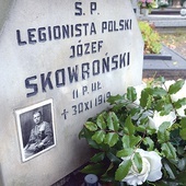 Kwatera Legionistów na cmentarzu rzymskokatolickim w Radomiu. Mogiła Józefa Skowrońskiego, żołnierza 11 Pułku Ułanów Legionowych.