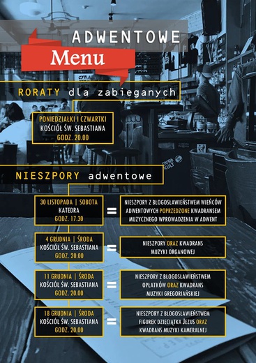 Adwentowe menu: roraty i nieszpory