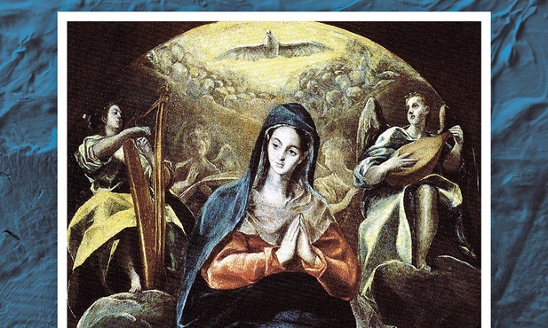 Dominikos Theotokopulos, zwany El Greco NIEPOKALANE POCZĘCIE  KONTEMPLOWANE PRZEZ JANA EWANGELISTĘ. Olej na płótnie, 1580–1585, Muzeum Santa Cruz, Toledo