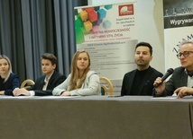 Konferencja prasowa podsumowująca projekt w Zespole Szkół nr 5 w Lublinie.