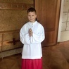 ▲	Chłopak od maja jest ministrantem w parafii św. Jadwigi w Tychach.