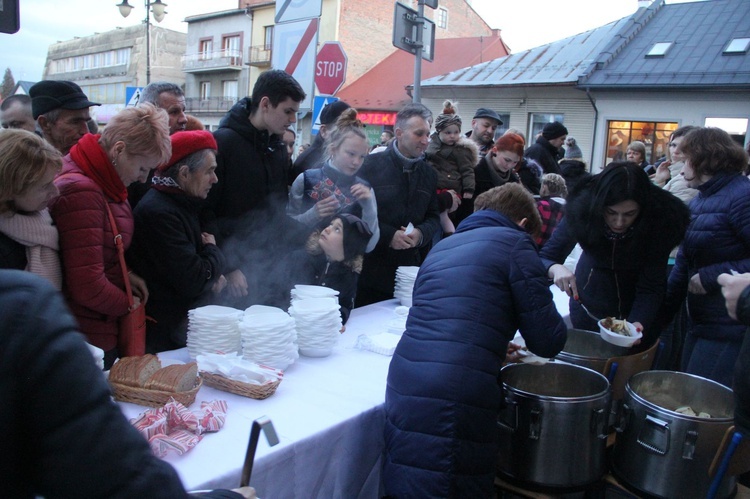 Wigilia na bobowskim rynku