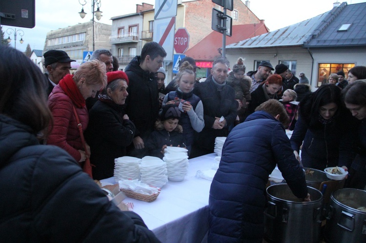 Wigilia na bobowskim rynku