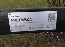 Kraków. Ławeczka Hanny Malewskiej