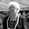 ▲	Łucja Pnioczyńska w 2017 roku podczas uroczystości 25-lecia obecności Instytutu Świeckiego Pań Szensztatu w Zabrzu-Rokitnicy.