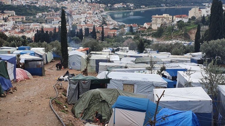 Delegacja z Koszalina w obozie na Samos