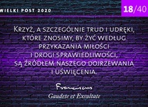 Trud i udręki źródłem uświęcenia. 18/40 rad papieża Franciszka