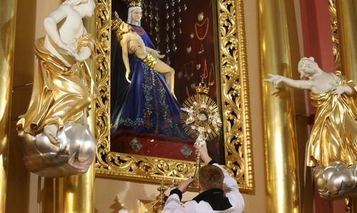 W tym czasie trwała też transmitowana internetowo adoracja Najświętszego Sakramentu w hałcnowskiej bazylice.