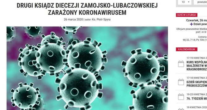 Kolejny ksiądz w województwie lubelskim zakażony koronawirusem