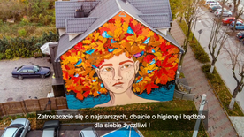 Dzięki staraniom Piotra Lewandowskiego, mieszkańców do pozostania w domu zachęca nawet mural.