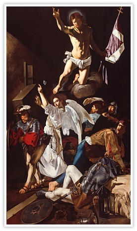 Francesco Buoneri zwany Cecco del Caravaggio "Zmartwychwstanie Jezusa", olej na płótnie, 1619–1620, Instytut Sztuki, Chicago