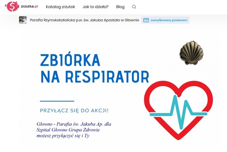 Głowno. Zrzutka na respirator