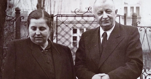 Józef Bellert  z córką Zofią  w 1960 roku.