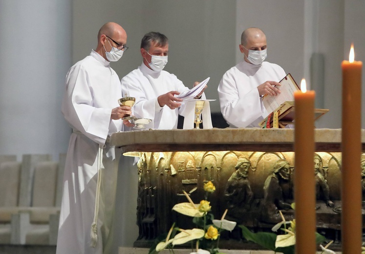 Msza święta pontyfikalna Emaus Domowego Kościoła Ruchu Światło-Życie w katowickiej katedrze.