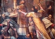 „Zabójstwo św. Stanisława”, obraz nieznanego artysty w kościele w Szczepanowie.