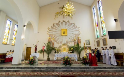 Wnętrze kościoła w Łąkcie Górnej.  