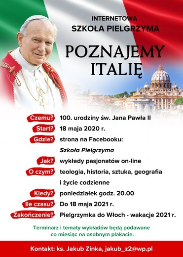 Internetowa Szkoła Pielgrzyma wystartuje już 18 maja.