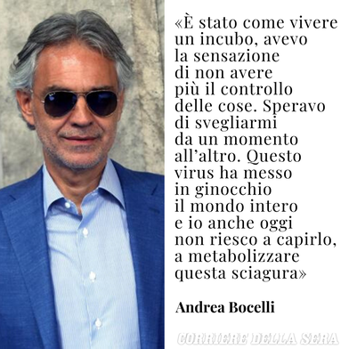 Andrea Bocelli: Kiedy odkryłem, że jestem zakażony, wskoczyłem do basenu