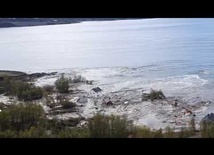 Incredible huge landslide. Houses floating into the sea. (Alta, Norway)