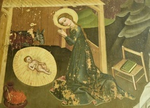 Maryja adorująca Jezusa. Fragment tryptyku z Ptaszkowej, Muzeum Diecezjalne w Tarnowie.