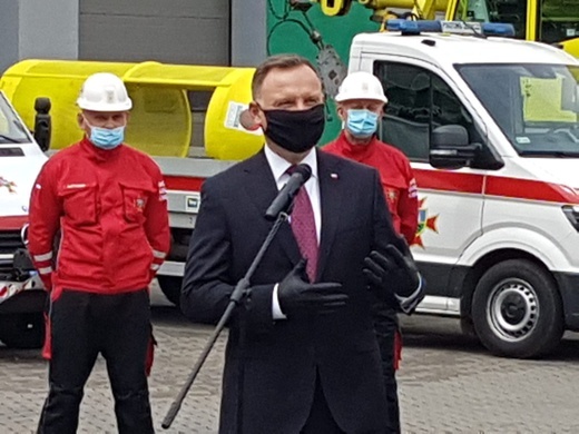 Prezydent Andrzej Duda z wizytą w Centralnej Stacji Ratownictwa Górniczego w Bytomiu